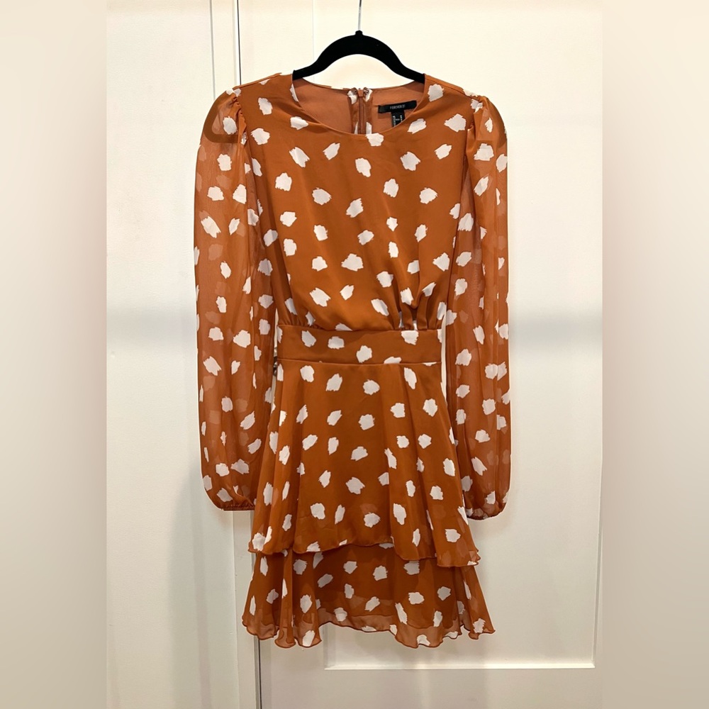 Forever 21 Burnt Orange Polka Dot Mini Dress